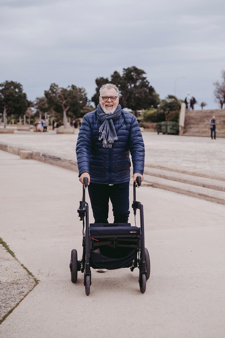 man, rollator, walker, support, aid, device, disability, disabled, fashion, health, healthcare, injured, medical, mobility, modern, rehabilitation, rollz, walking, wheelchair, wheels, elderly